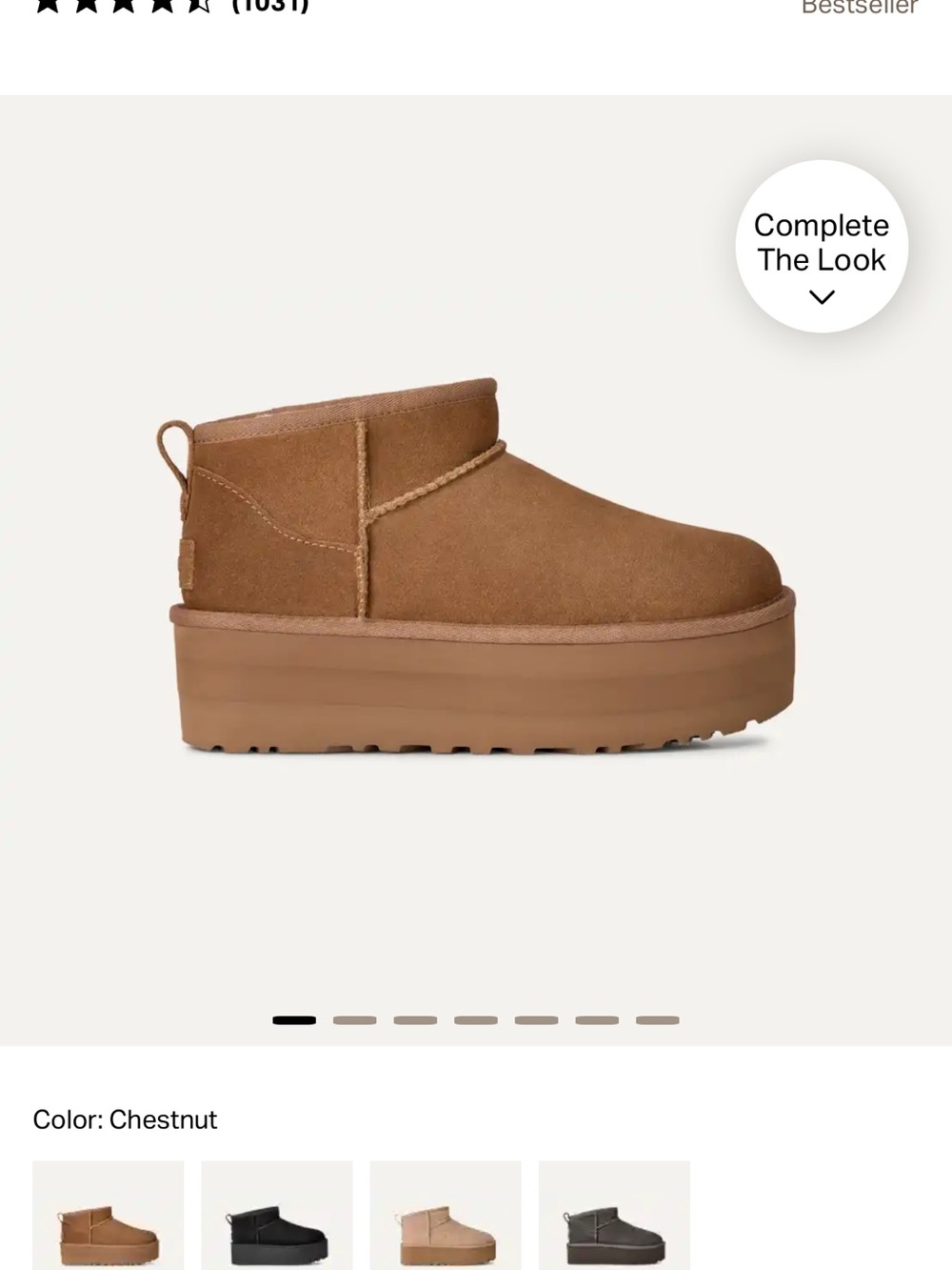 UGG Woman’s Chestnut Platform Suede Boot